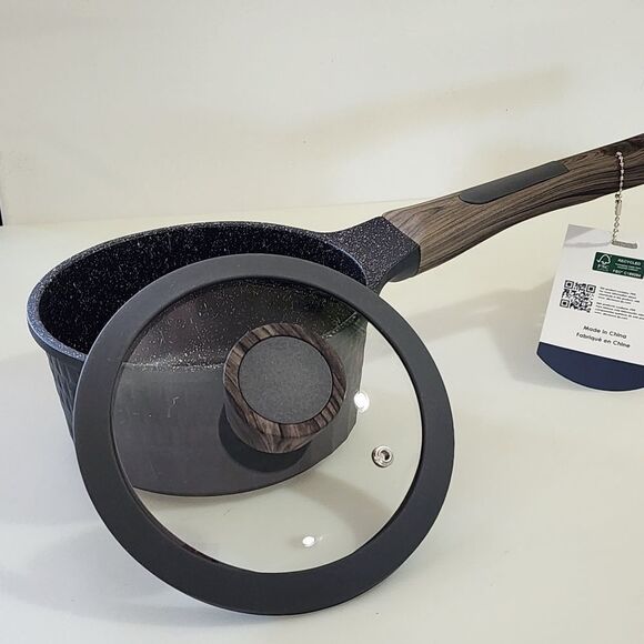 D&W Premium Cookware 7in Saucepan Casserole with Lid Charcoal Aluminum 1.9QT - Picture 13 of 15